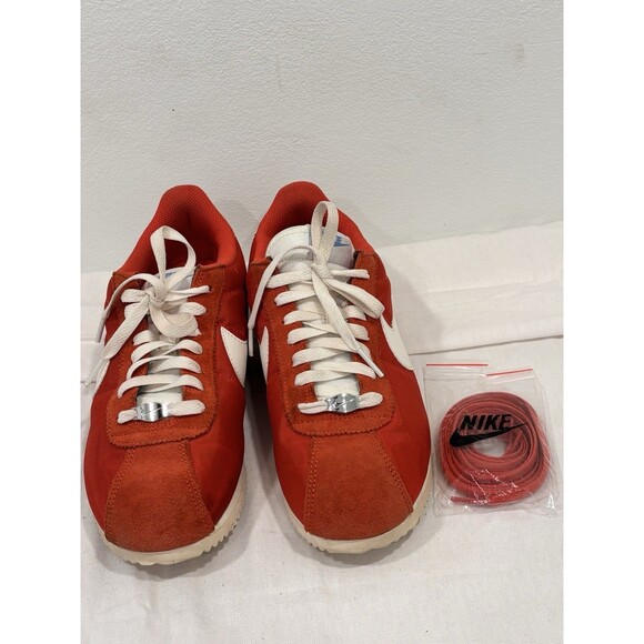 Nike Cortez Red White Nylon Suede Sneakers Women’s 10 D22795-601 Classic Retro - Picture 2 of 11